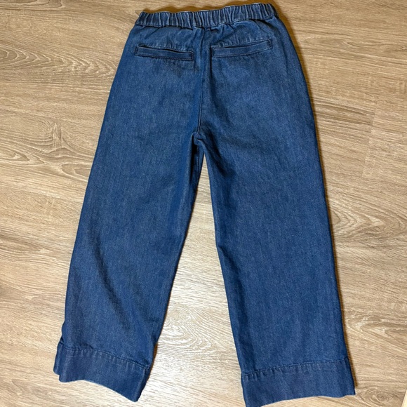 J.Crew Crewcuts Girls’ Sailor Anywhere Denim Pants with Gold Buttons, Size 7 - Picture 4 of 6